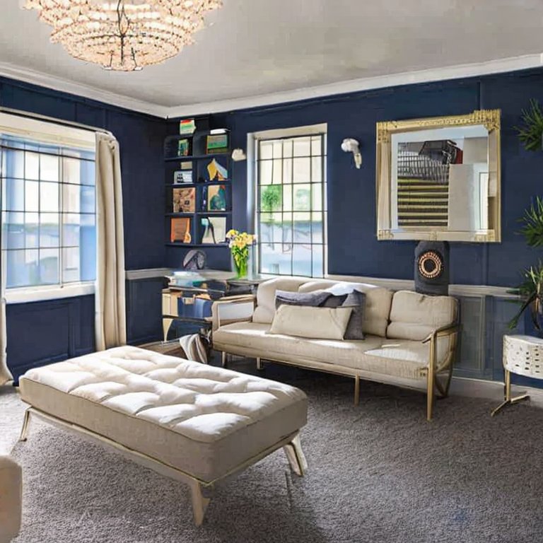 What Color Carpet Goes with Navy Blue Walls?