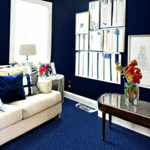 What Color Paint Goes With Navy Blue Carpet?