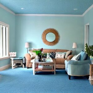 What Color Paint Goes With Light Blue Carpet: 