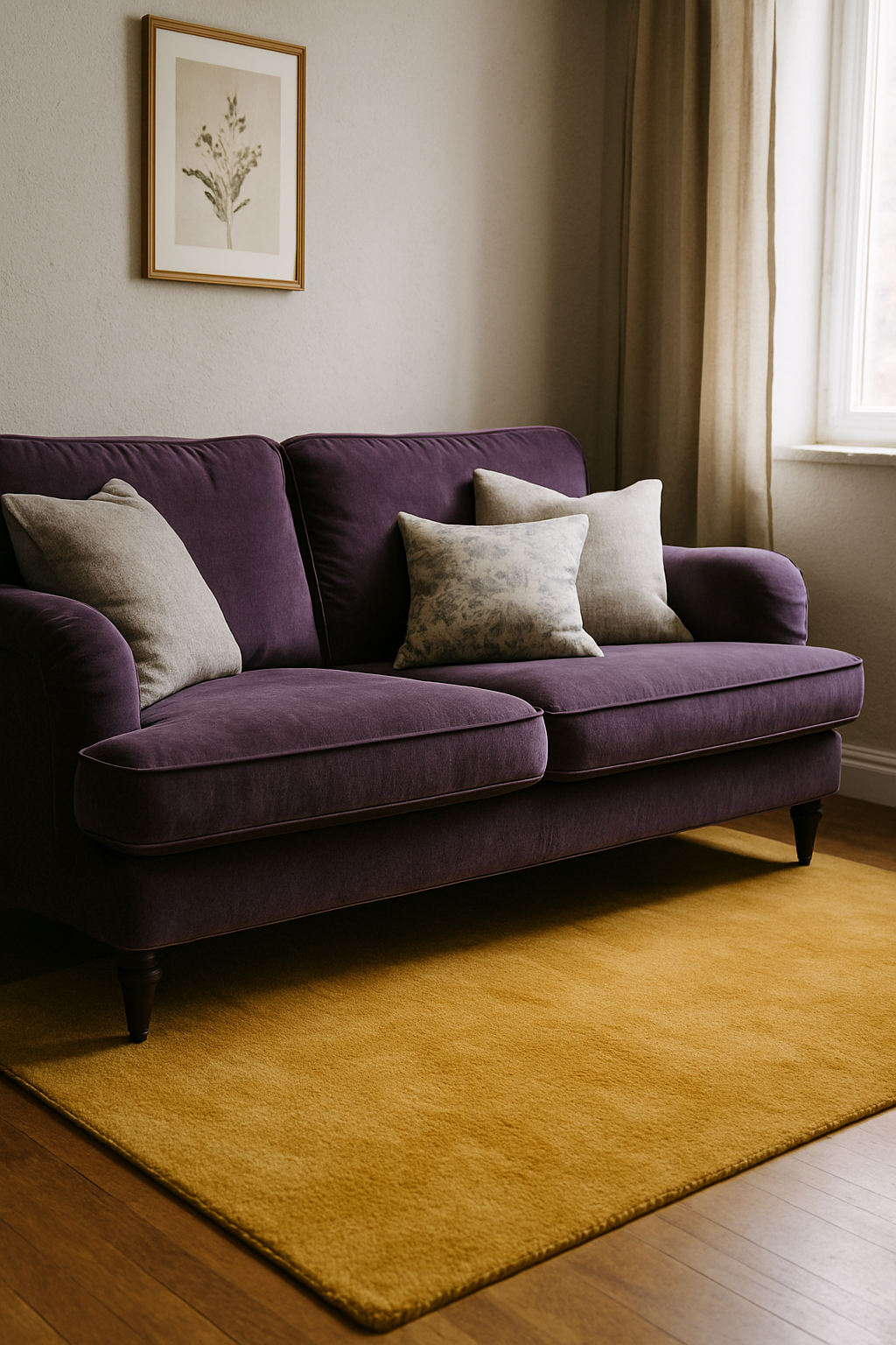 What Color Carpet Goes With a Violet Sofa?