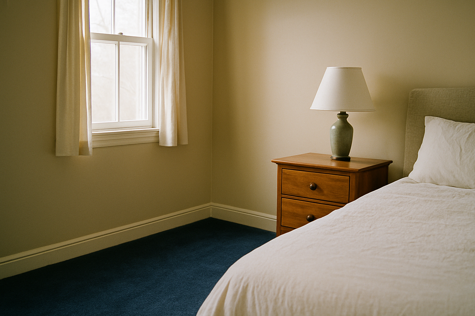 Why Bright White Walls Usually Make Navy Carpet Look Cheap